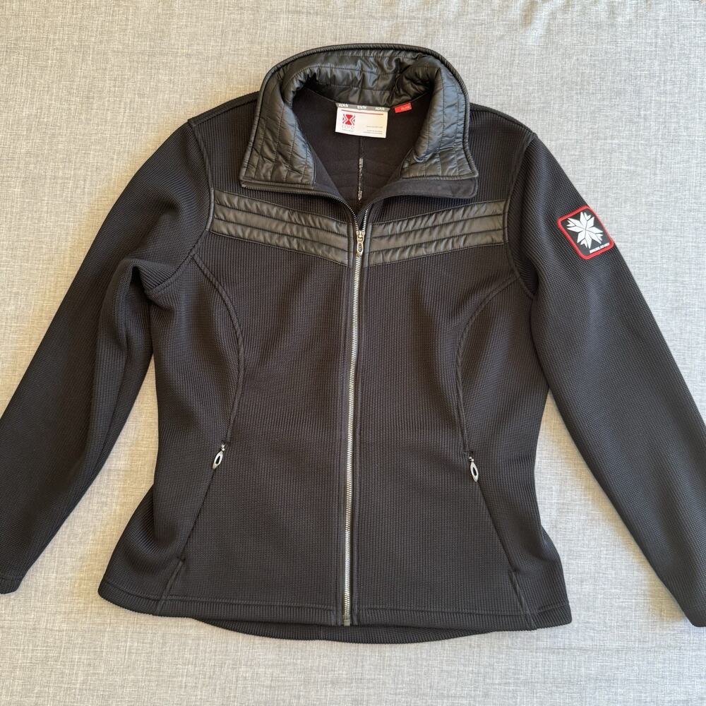 Spyder Core Sweater Jacket Women’s XL Black Full Zip Knit Fleece F14 Style 2514
